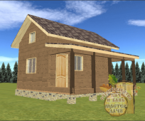 Дом из бруса 6 на 6 с террасой